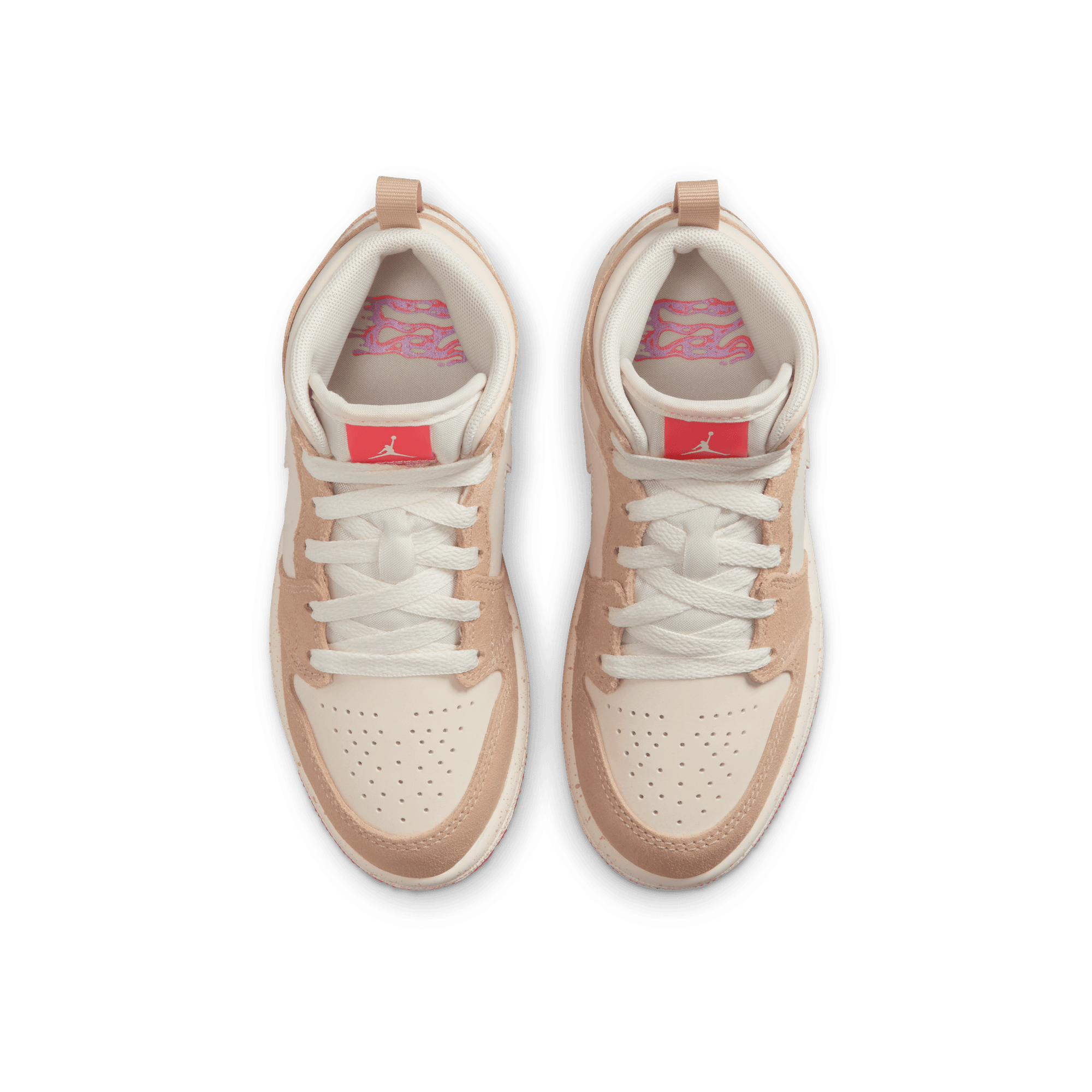 AIR JORDAN 1 MID SE (PS) PEANUT BUTTER & JELLY - Stylish Kids Basketball Shoes for School & Casual Wear - Perfect for Sports, Playground & Everyday Outfits