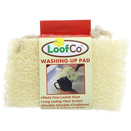 LoofCo Natural Loofah Sponge Scrubber - Pack of 8 | Eco-Friendly Dish Cleaning Pads for Kitchen Sink, Pots & Pans | Reusable & Biodegradable Scouring Pads for Dishwashing, Household Cleaning & Bathroom Use