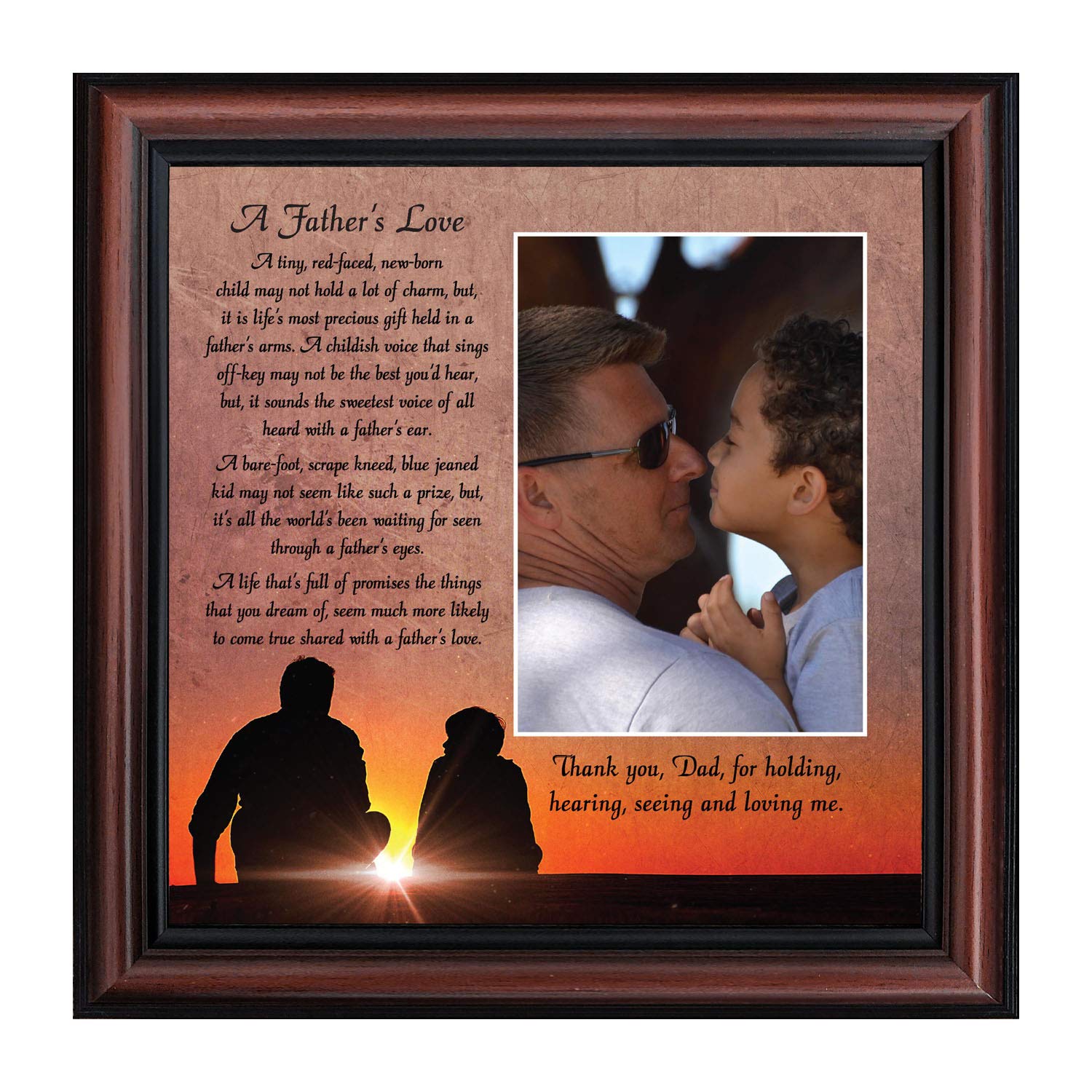 Personalized Picture Frame Gift for Dad - Crossroads Home Décor Father's Day Present from Son or Daughter - Perfect for Office Desk, Mantel Display & Special Occasions