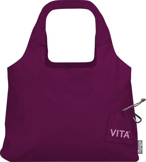 Fenigo ChicoBag Vita Reusable Shopping Tote - Boysenberry Color | Eco-Friendly Foldable Grocery Bag for Shopping, Travel & Daily Use