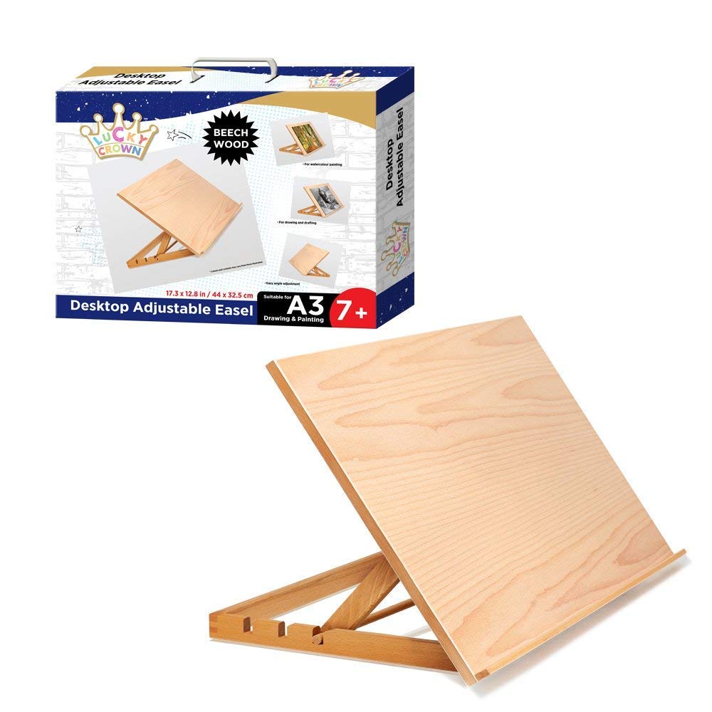 Adjustable Wooden Art Easel Desk with Strong Support - Lightweight & Portable for Artists, Students & Hobbyists - Perfect for Painting, Drawing & Crafting at Home or Studio