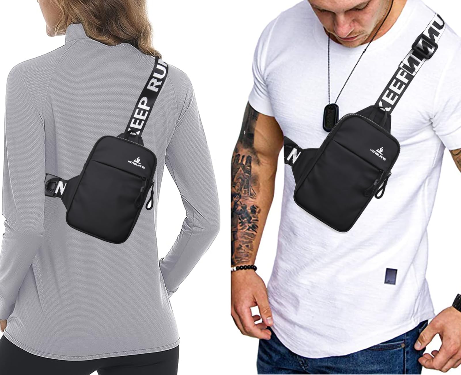 Mini Sling Bag for Women & Men - Small Crossbody Shoulder Backpack with Phone Pocket - Lightweight Casual Chest Bag for Travel, Hiking, Running & Daily Use