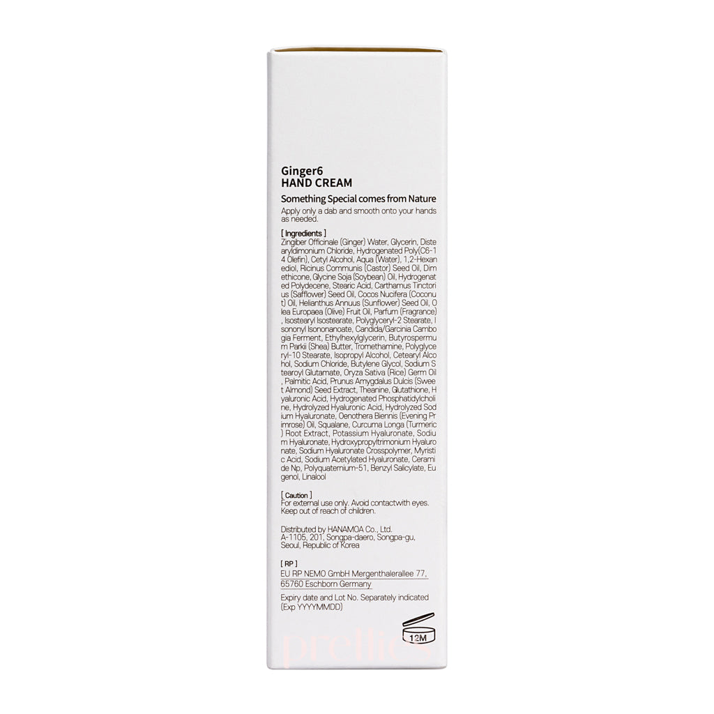 Ginger6 Moisturizing Hand Cream 60ml - Hydrating & Nourishing for Dry Skin - Perfect for Winter Care & Daily Use