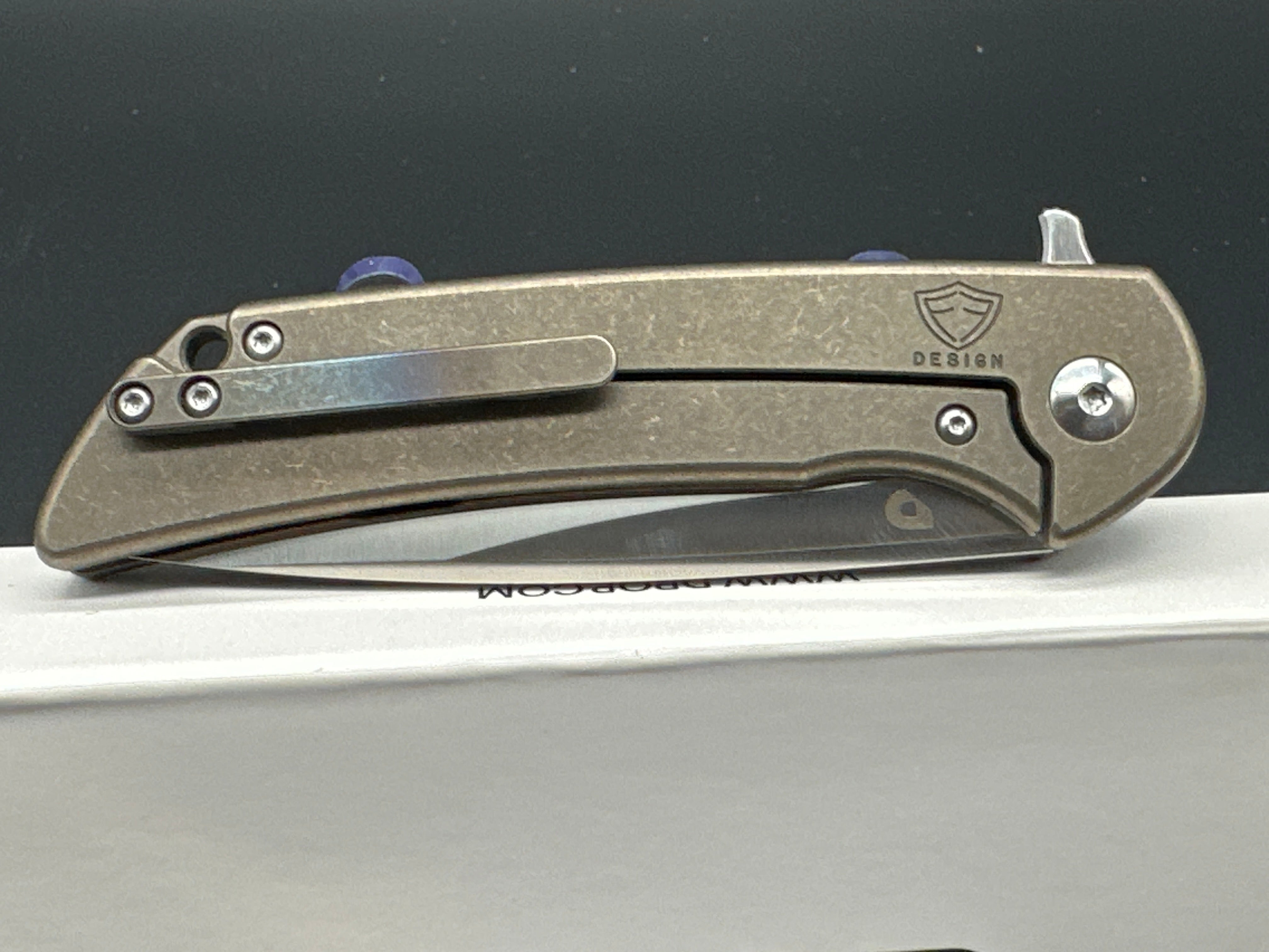 Drop Ferrum Forge Crux EDC Pocket Knife - Premium Titanium Folding Knife for Outdoor, Camping & Everyday Carry