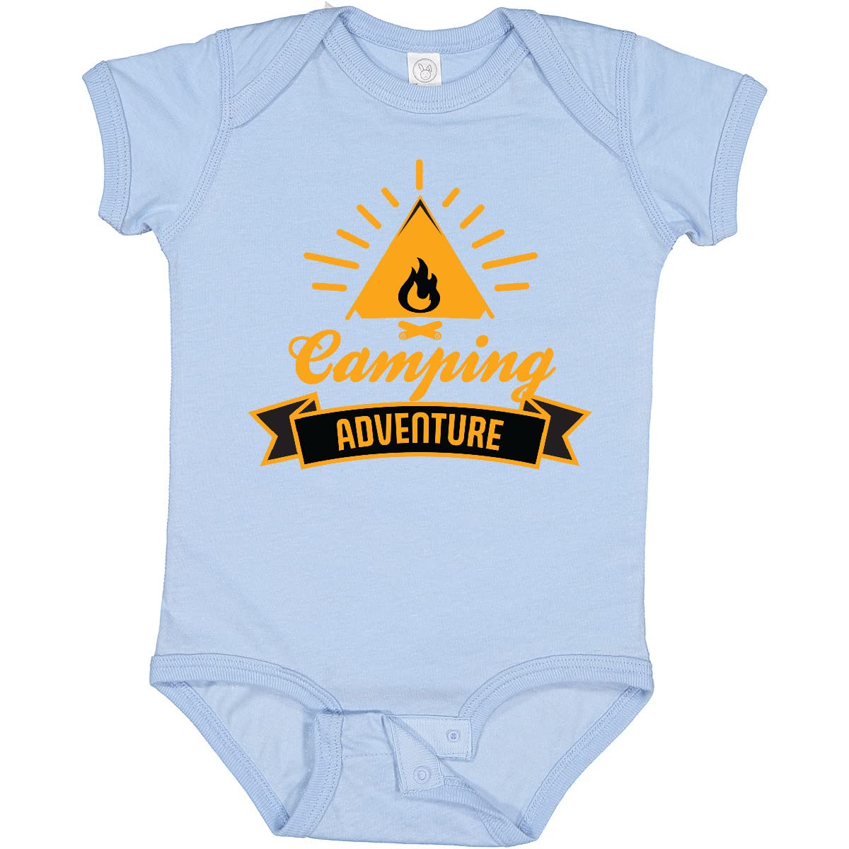 Adorable Camping Adventure Baby Bodysuit with Tent & Fire Design - Perfect for Outdoor Family Trips & Themed Photoshoots