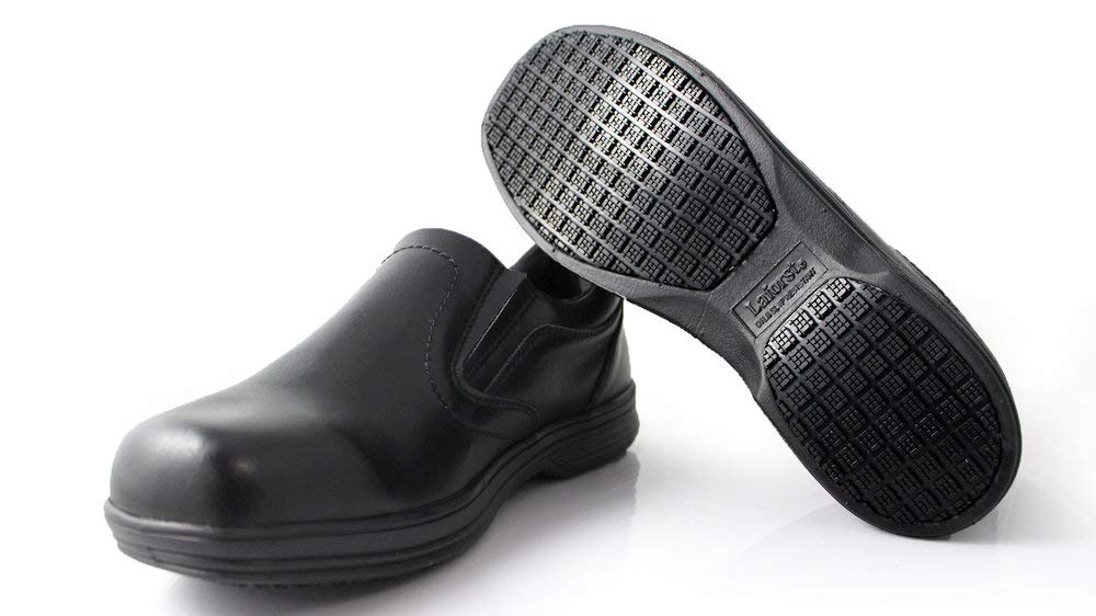 Laforst Men's 8411 Non-Slip Work Shoes - Waterproof & Stain Resistant Microfiber - Comfortable Slip-Resistant Shoes for Restaurant Servers, Chefs & Food Service Workers