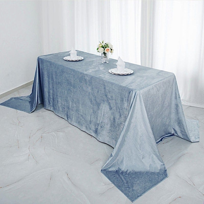 Premium Velvet Rectangular Tablecloth 90x132 Inches - Elegant Dining Table Cover for Weddings, Parties & Holiday Decor