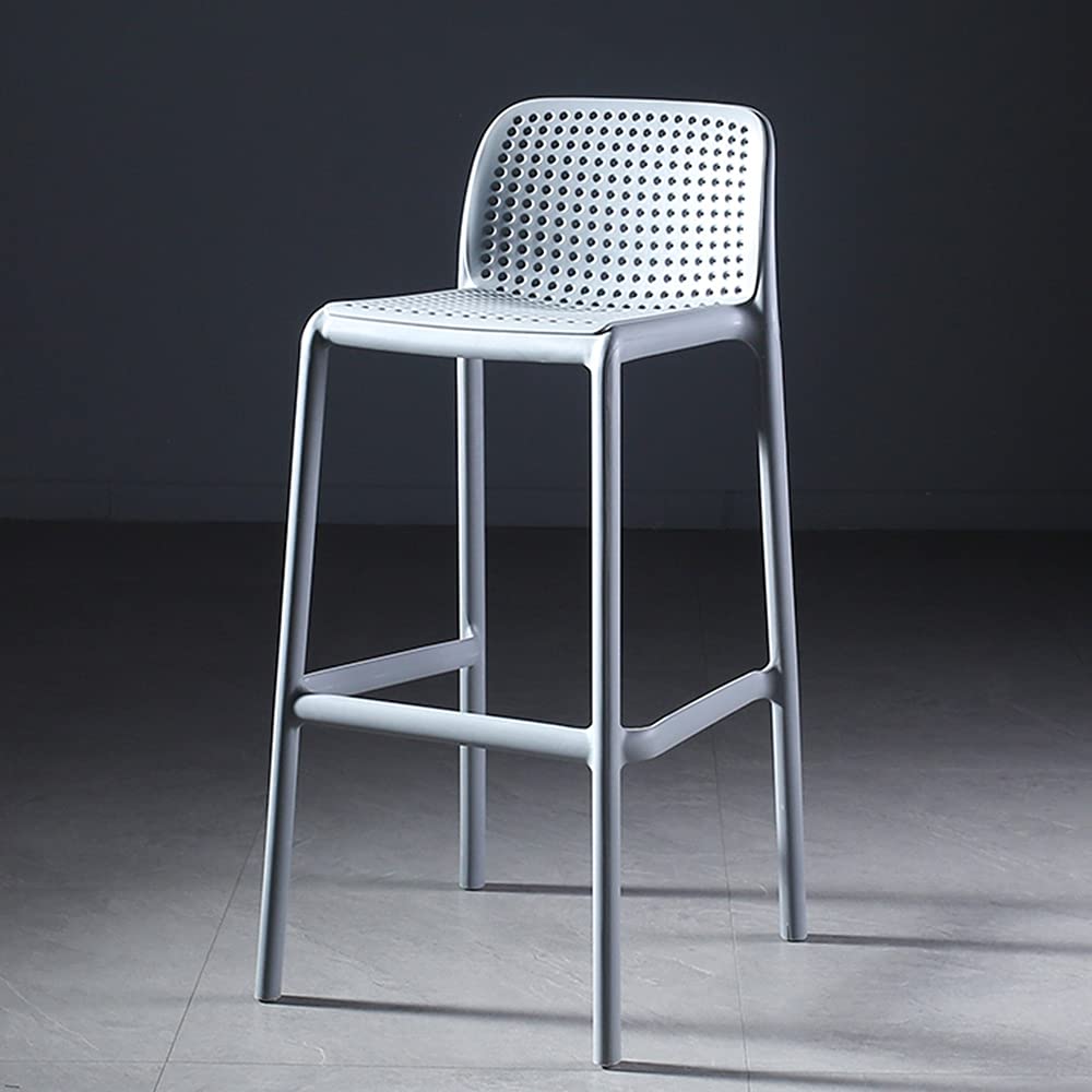 Modern Nordic Counter Height Bar Stools - Square Plastic Dining Chairs for Kitchen Island, Patio & Outdoor Lounge - Minimalist Design for Home & Commercial Use