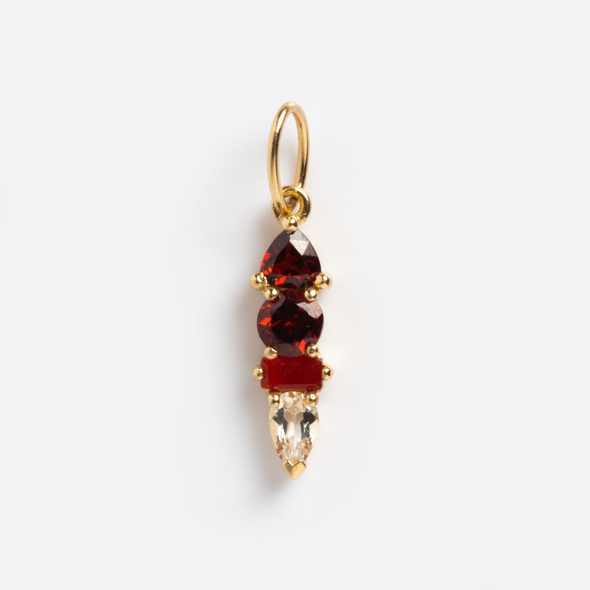Solid Gold Modern Ombre Birthstone Charm Necklace – Personalized Jewelry Gift for Women, Mom, Wife – Perfect for Birthdays, Anniversaries & Special Occasions