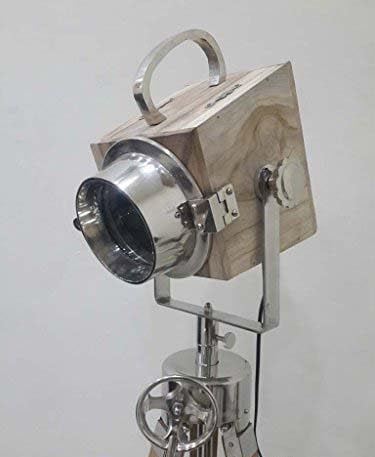 Vintage Wooden Spotlight Lamp - Rustic Home Decor Gift for Living Room