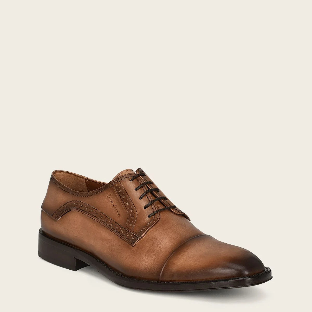 D24TVTV Brown Franco Cuadra Men's Dress Shoes - Premium Leather Formal Shoes for Business, Wedding & Special Occasions
