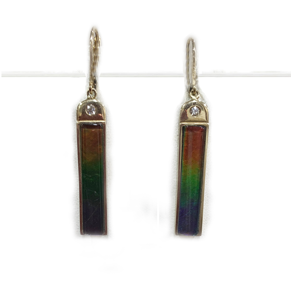 14K Gold Ammolite Earrings for Women - Elegant & Unique Gemstone Jewelry - Perfect for Weddings, Parties & Special Occasions
