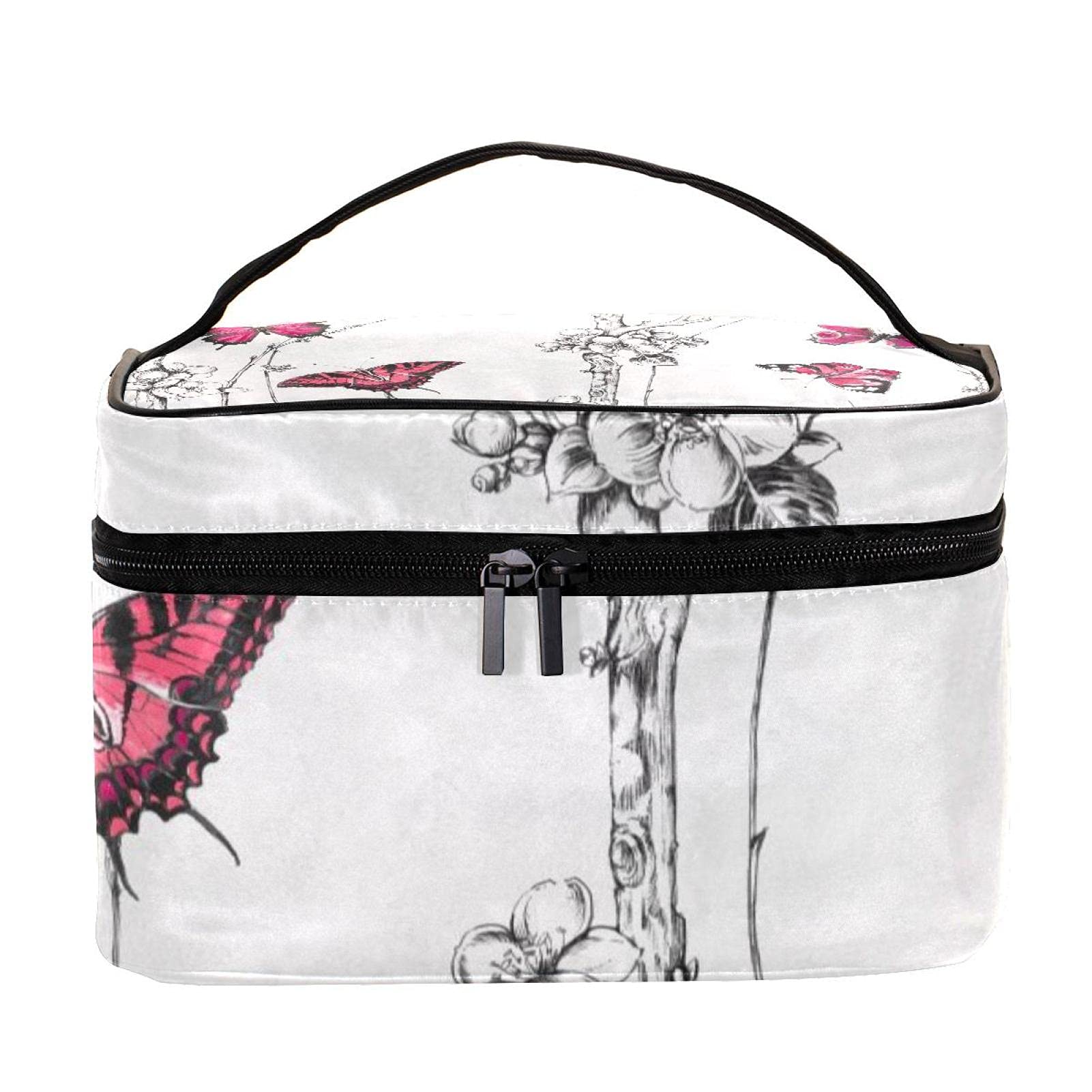 Vintage Floral Travel Makeup Bag - Large Cosmetic Organizer with Zipper for Women & Girls | Perfect for Toiletries, Travel Essentials & Everyday Use