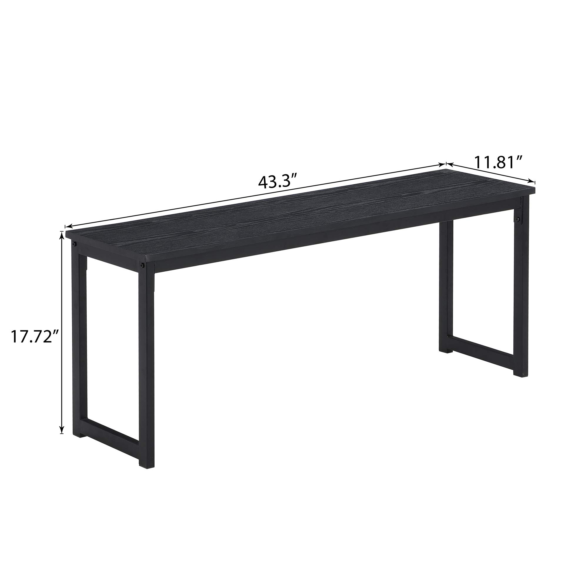 Modern 3-Piece Dining Set with 2 Benches - Black Metal Frame & MDF Board Kitchen Table for 4-6 People - Perfect for Small Spaces, Apartments & Cozy Family Meals
