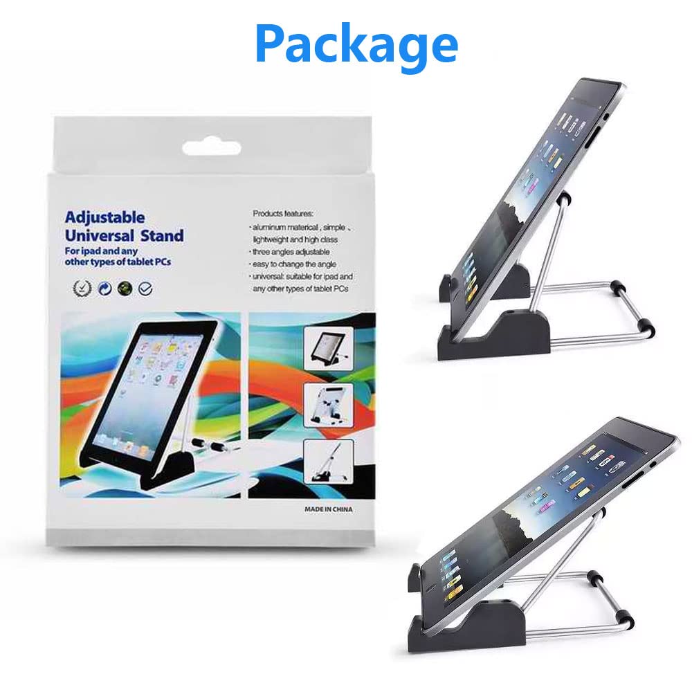 Adjustable Aluminum Alloy Tablet Stand - Non-Slip iPad, Samsung & Kindle Fire Holder for Desk - Perfect for Video Calls, Reading & Photo Display