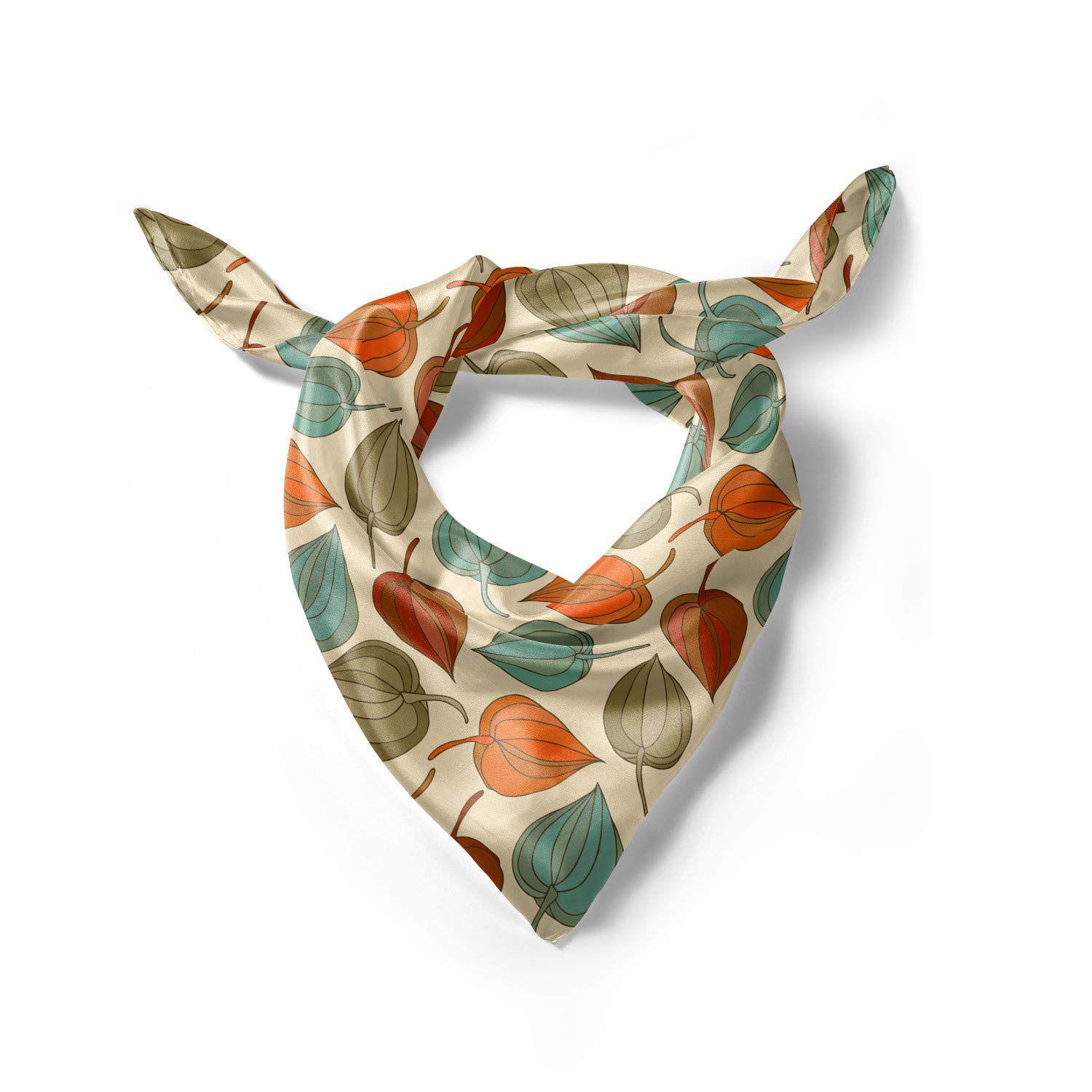 Ambesonne Floral Hair Scarf - Art Nouveau Winter Cherry Print Head Wrap for Women | Boho Chic Headband, Fashion Hair Accessory for Everyday Wear, Parties & Special Occasions