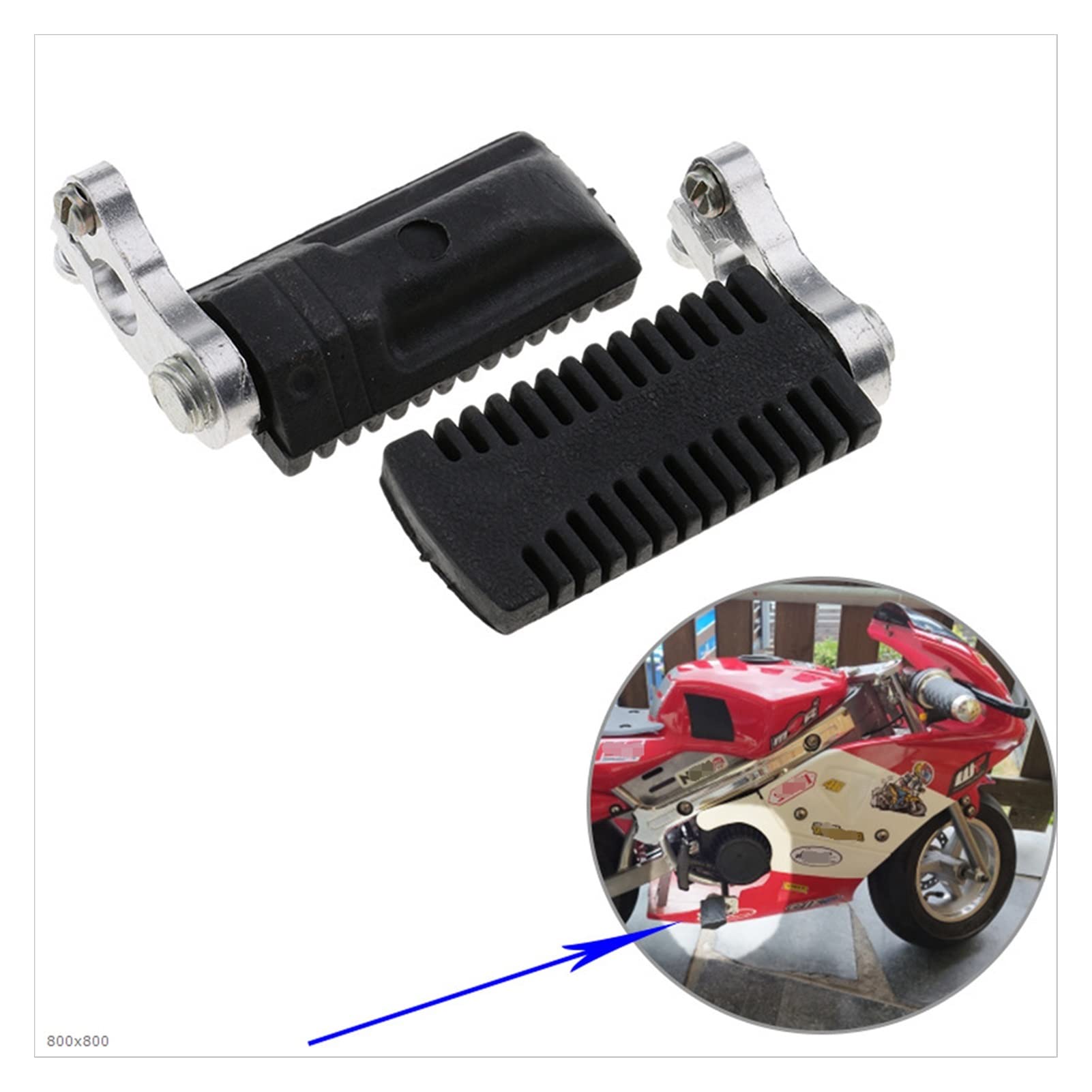 1 Pair Motorcycle Rear Foot Pegs Rests Pedals - Universal Fit for 47cc 49cc Mini Pocket Bikes - Durable Metal Pedal Pads for Comfort & Safety - Perfect for Kids & Adults Riding Mini Motorcycles