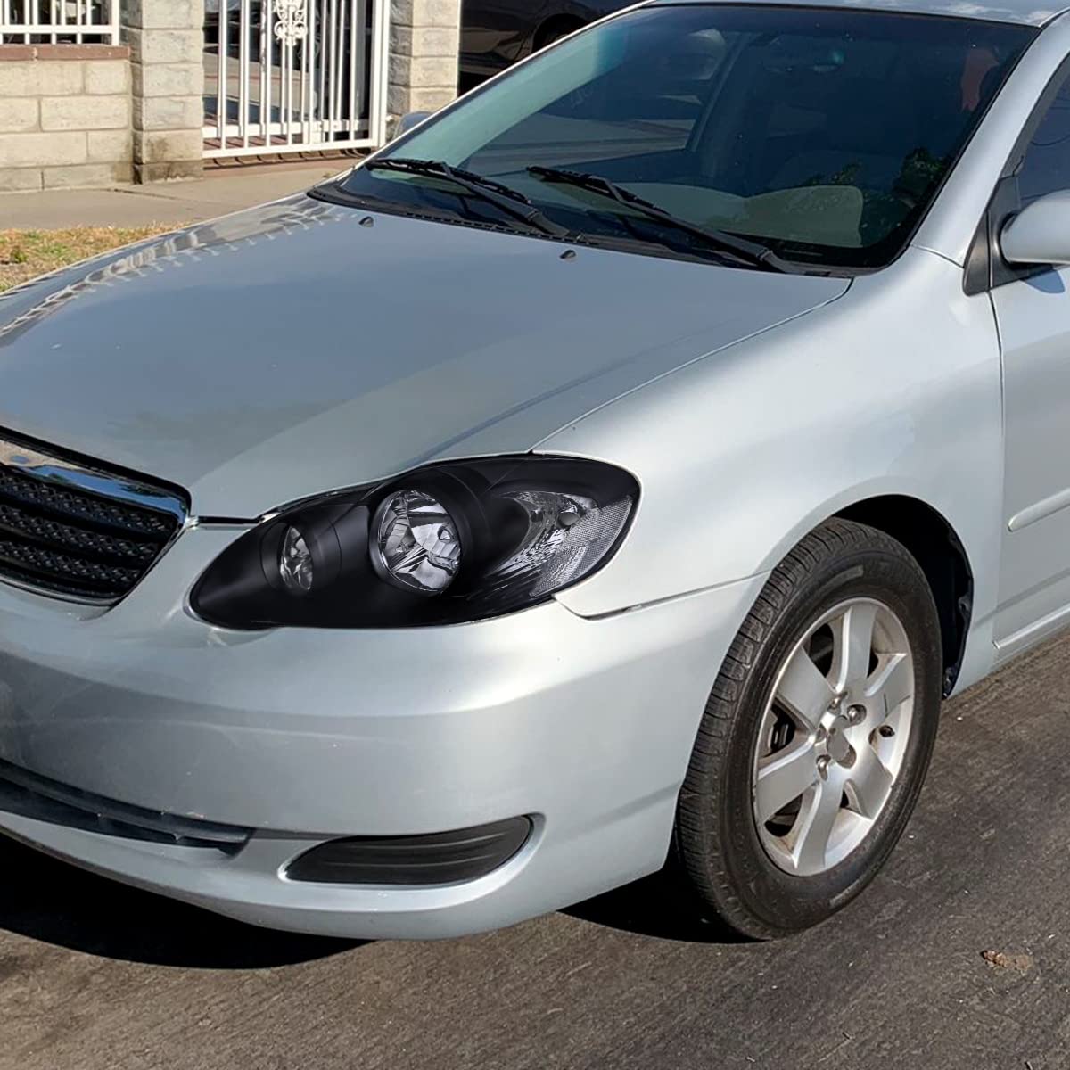 03-08 Toyota Corolla CE LE S JDM Replacement Black Clear Headlights & Lamps - Perfect for Night Driving & Car Upgrades