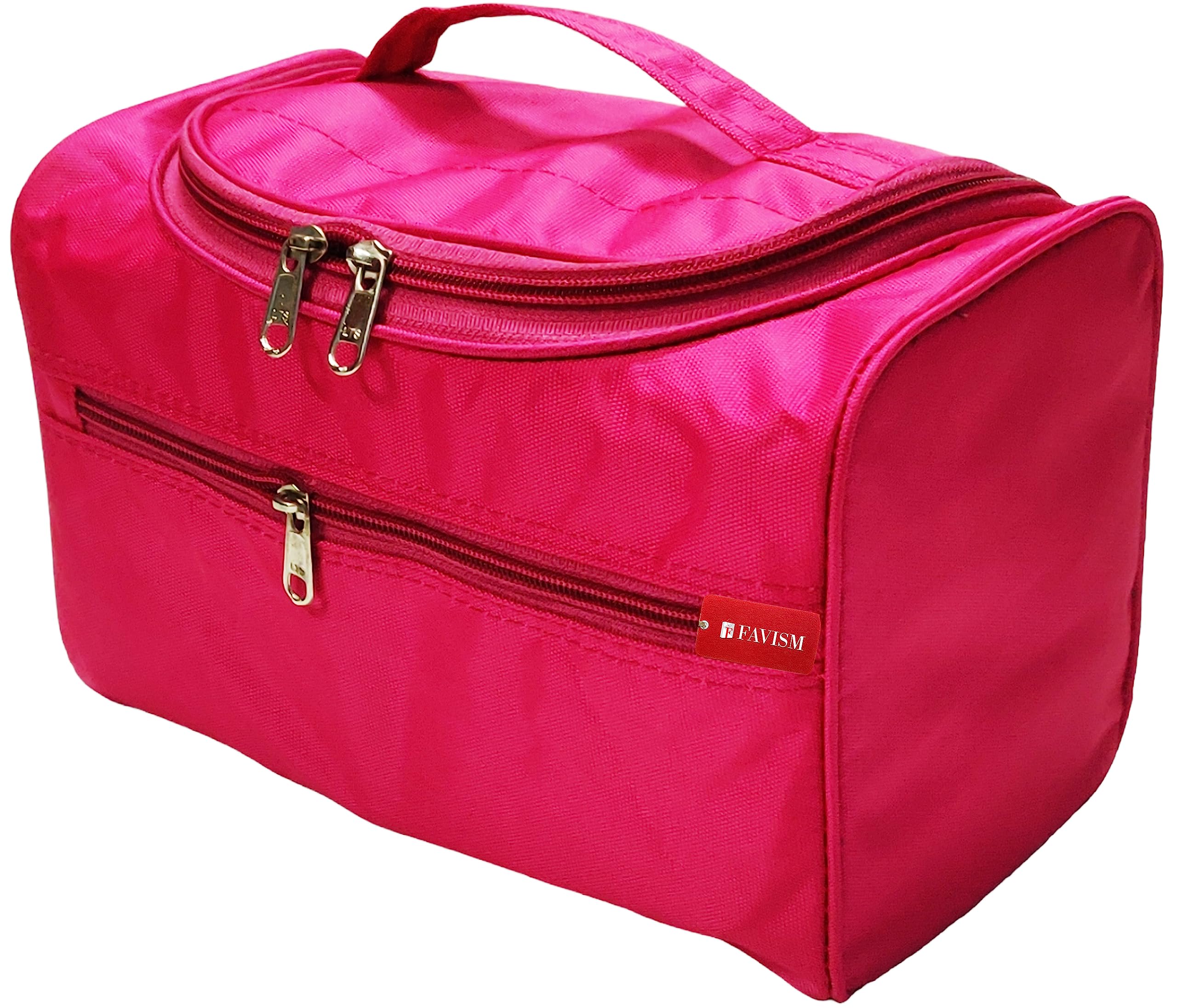 FAVISM Designer Multi-Purpose Cosmetic Organizer Kit - Makeup Storage Pouch & Travel Beauty Case for Women | Perfect for Travel, Home Vanity & On-the-Go Makeup Organization