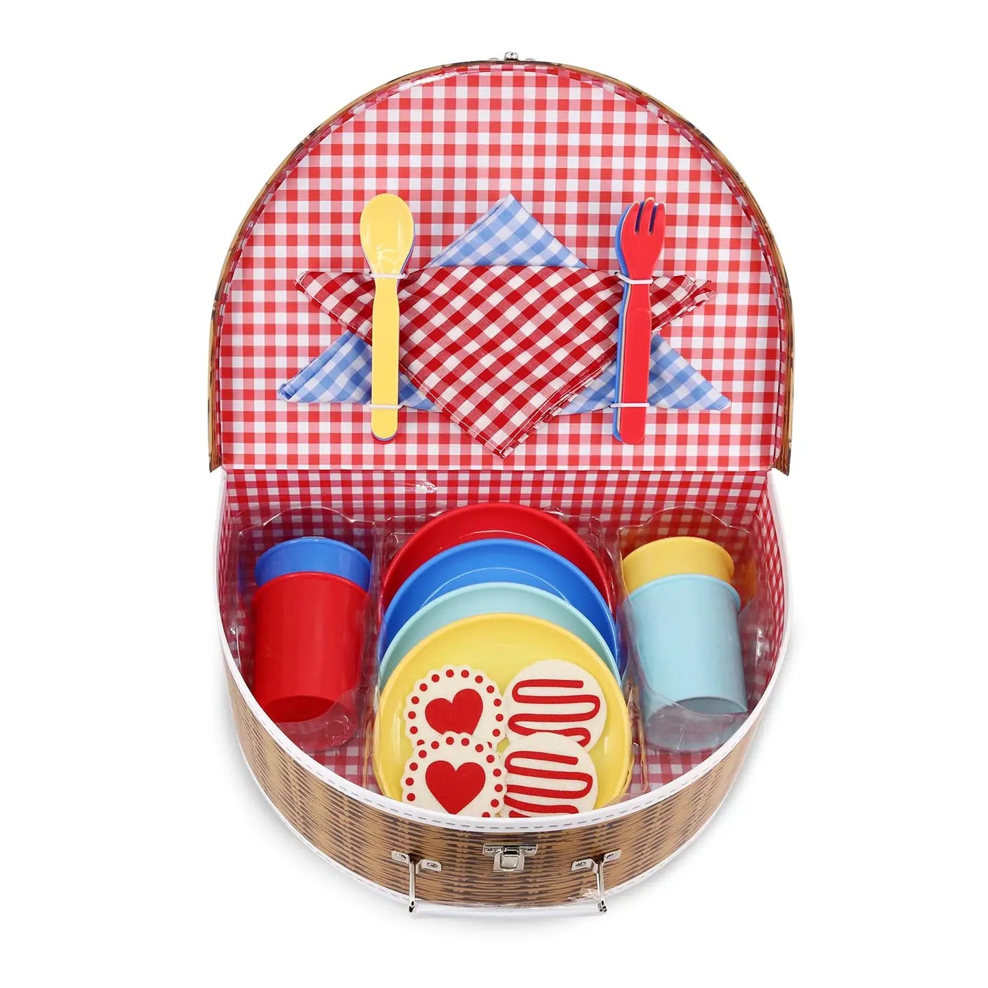 Premium 25-Piece Picnic Basket Set with Insulated Carry Bag - Complete Outdoor Dining Kit for Camping, Beach & Park Outings by Bright Stripes