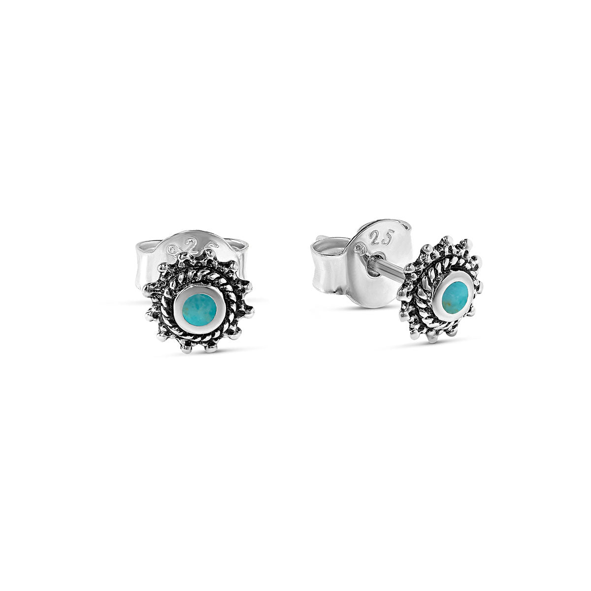 Kuta Sunset Turquoise Stud Earrings for Women - Boho Chic Handmade Jewelry for Casual & Party Wear