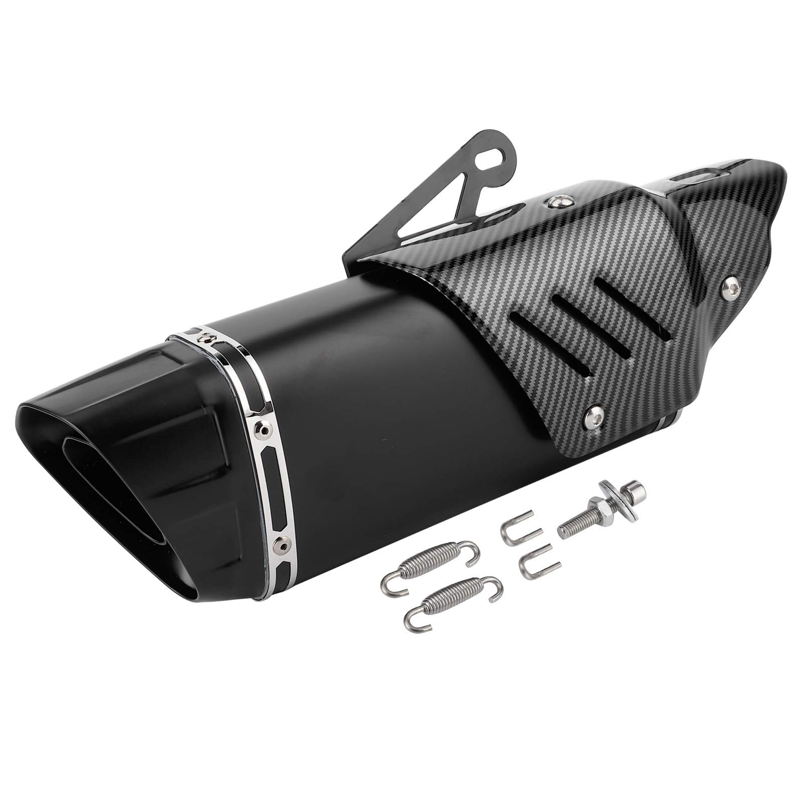 Universal Carbon Fiber Motorcycle Exhaust Muffler Tail Pipe - Compatible with Honda CBR250RR & CBR500R - High Performance Upgrade for Street & Track Racing