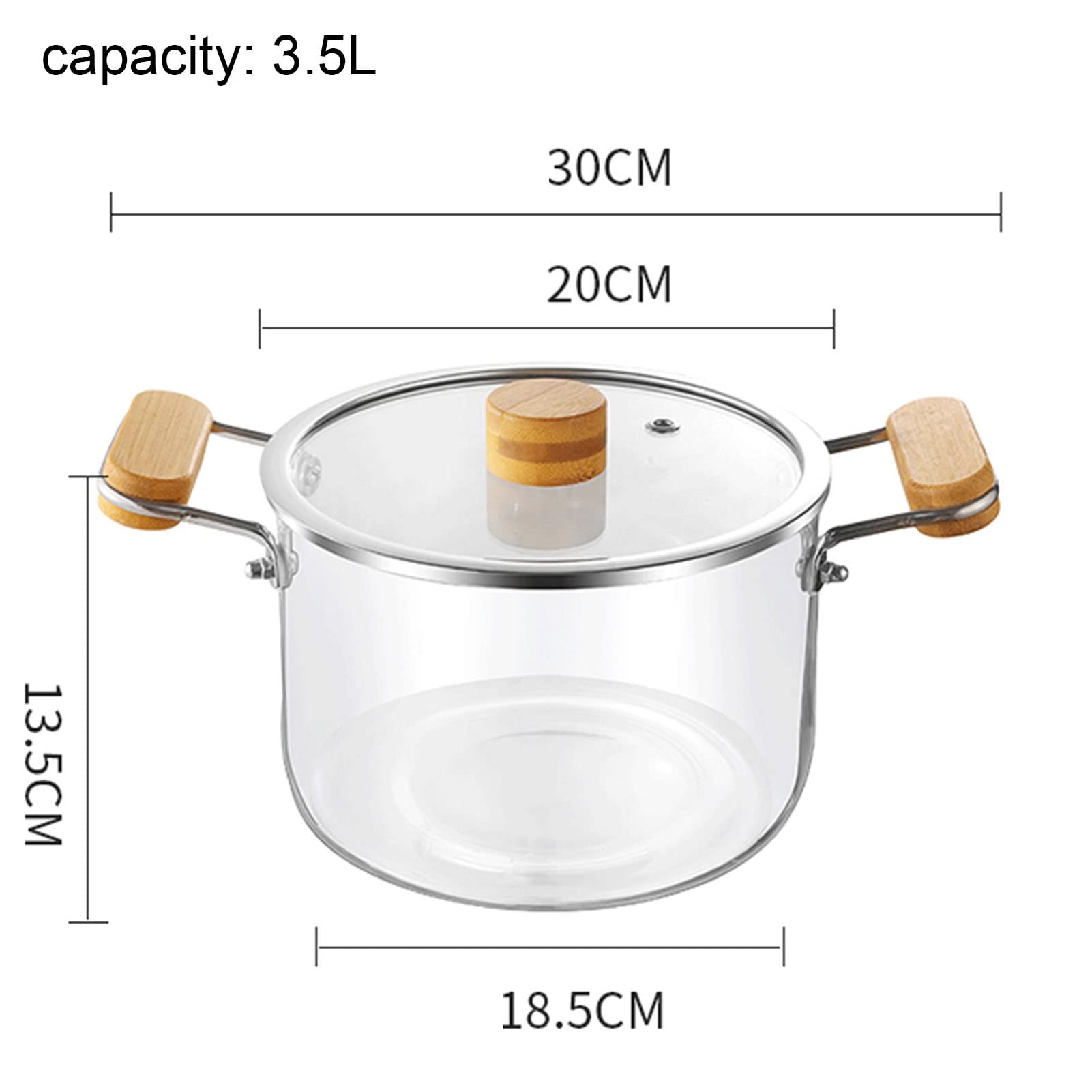 Nonstick Borosilicate Glass Casserole Dish with Lid - 3.5L Oven, Freezer & Dishwasher Safe Milk Pan - Perfect for Baking, Meal Prep & Food Storage (Clear Color)