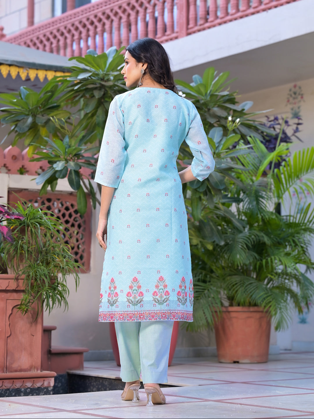 Stylish Blue Printed Pant Suit for Women - Fashionable Designer Outfit for Office Wear, Parties & Special Occasions
