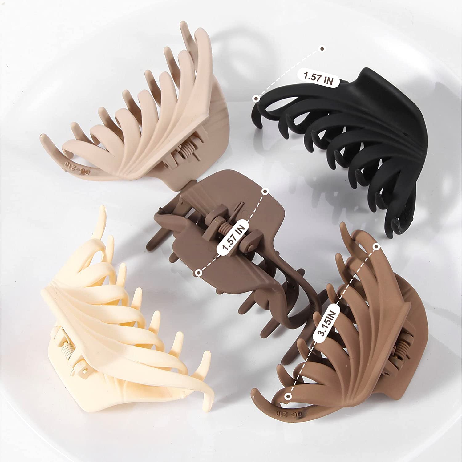 DEBINS 6-Pack Strong Hold Hair Claw Clips for Women & Girls - Plastic Hair Clutch Accessories for Wedding, Party, Everyday Use (Multicolor)