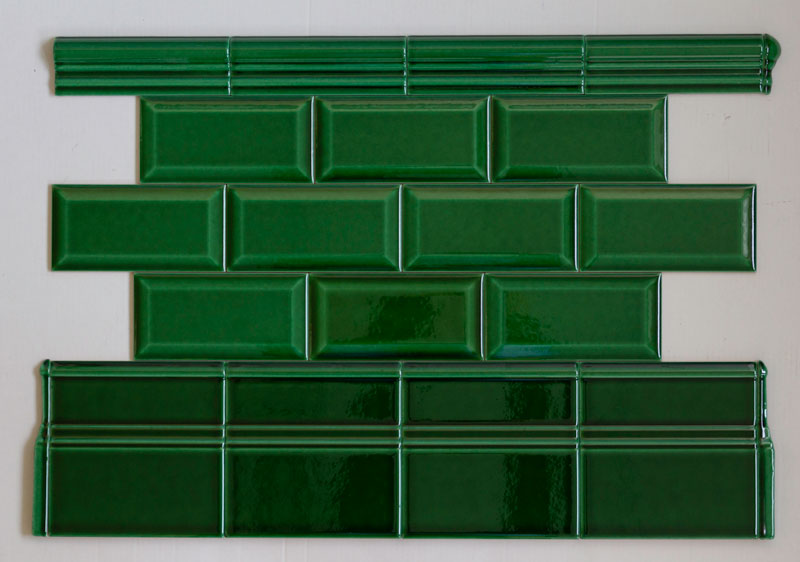 Kakel Victoria Facade Edge Tile 7.5 x 15 cm Bottle Green - Perfect for Kitchen Backsplash & Bathroom Wall Decor