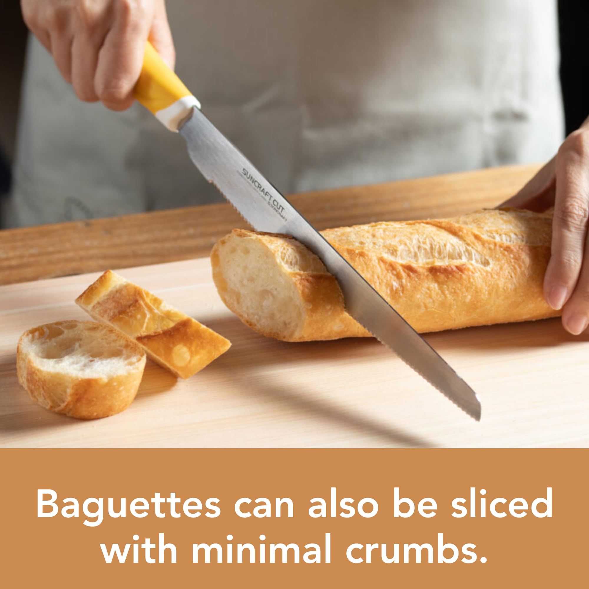 Premium 8.3 Inch Stainless Steel Serrated Bread Knife - Japanese Seki High-Quality Bread Cutter with Ergonomic Plastic Handle - Perfect for Slicing Homemade Bread, Baguettes, and Artisan Loaves - Ideal for Bakers, Home Chefs, and Kitchen Enthusiasts