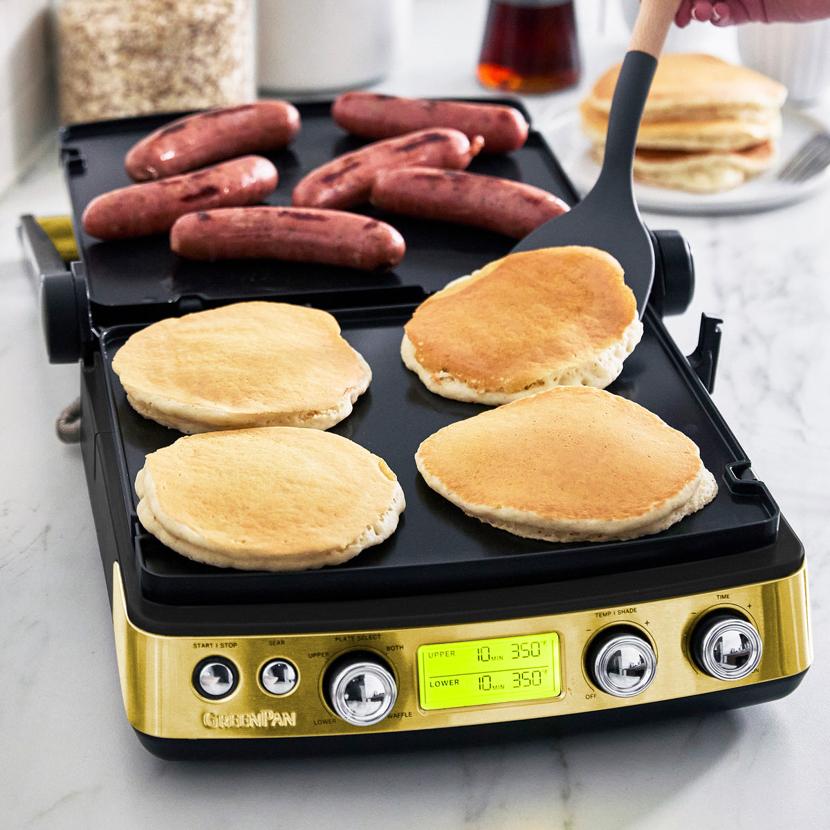 Elite Reserve 3-in-1 Multi Grill, Griddle & Waffle Maker - Electric Nonstick Cooking Appliance for Pancakes, Burgers & Sandwiches - Perfect for Breakfast, BBQ & Family Gatherings