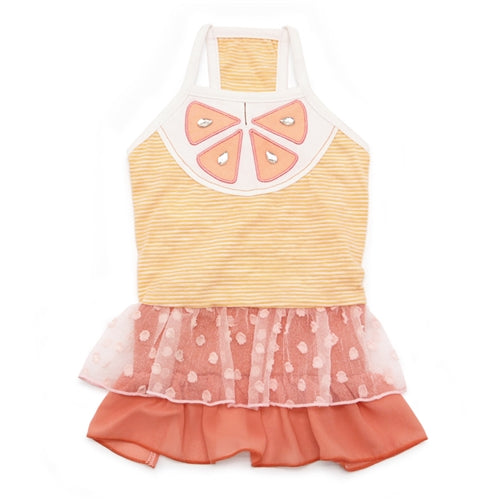 Stylish Citrus Print Dress for Women - Flowy Summer Dress with Vibrant Citrus Fruit Pattern - Perfect for Beach Vacations, Brunch Dates & Outdoor Parties
