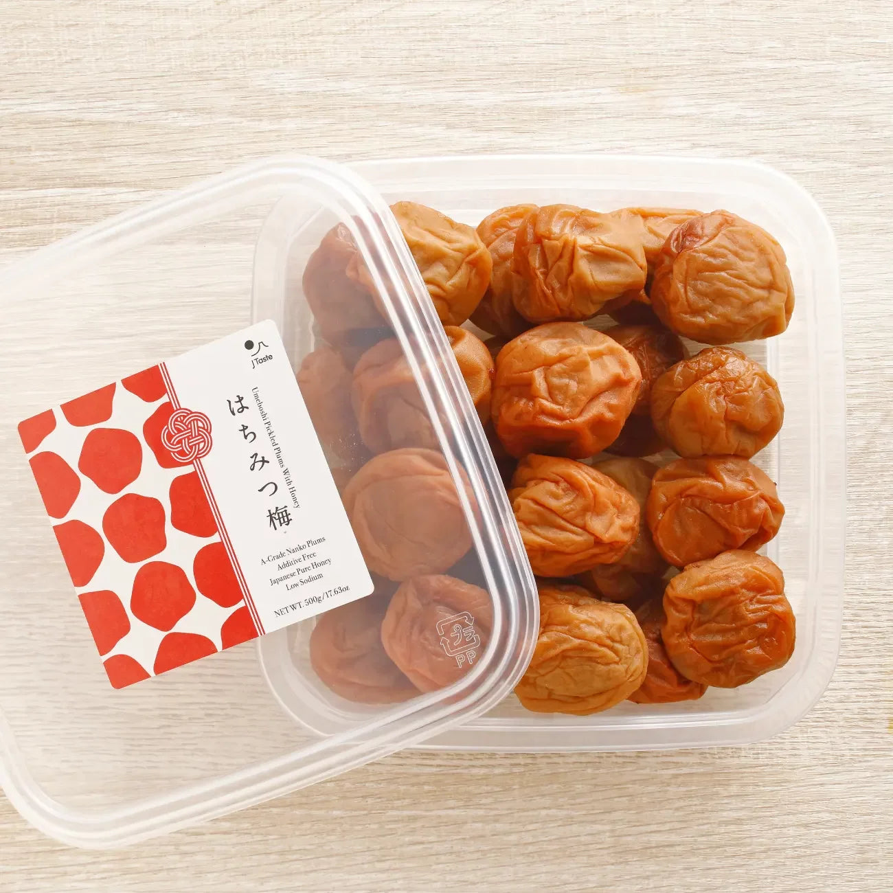 Organic J Taste Umeboshi Natural Pickled Nanko Plums with Honey 500g - Authentic Japanese Preserved Fruit for Cooking, Snacking & Gift Giving