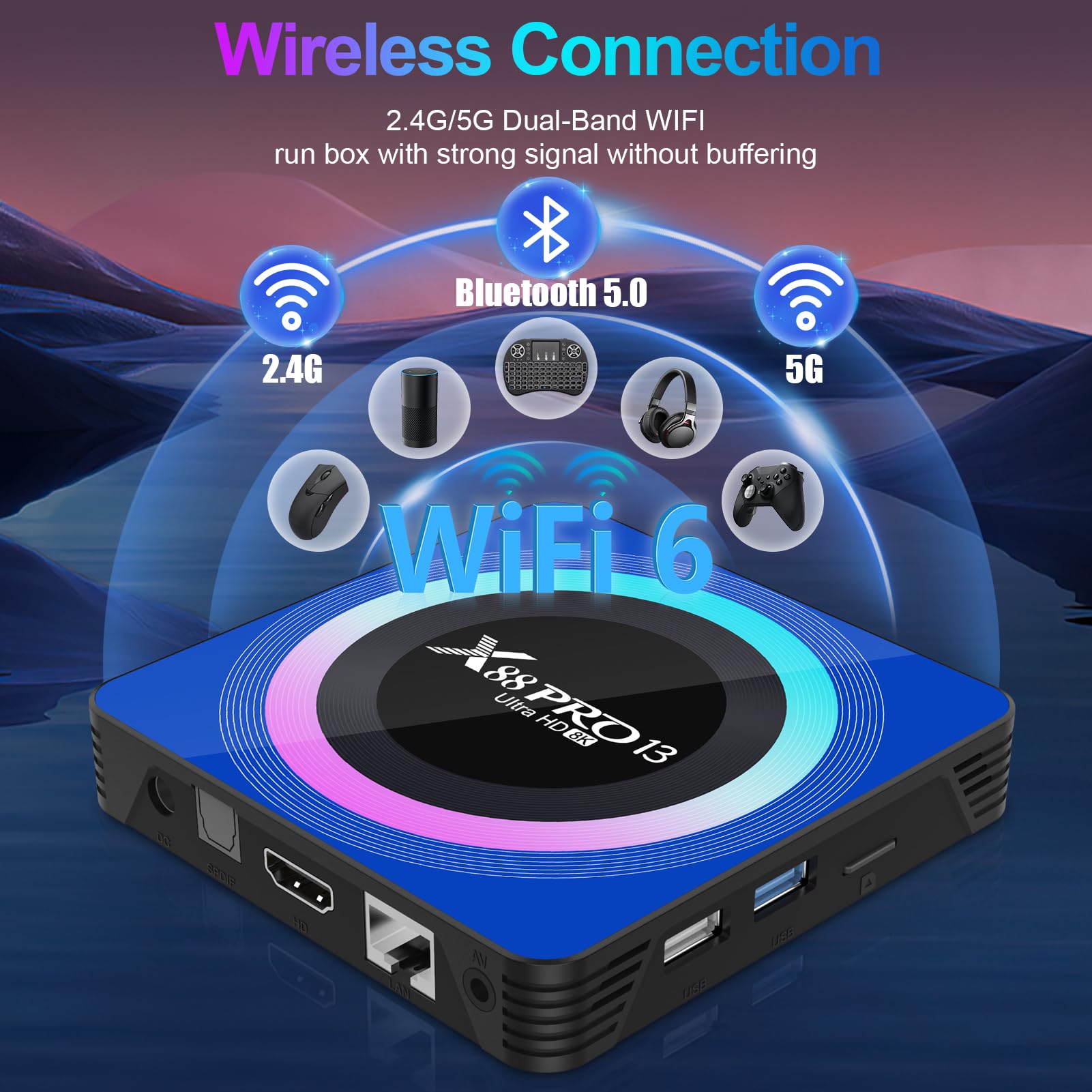 Android 13.0 TV Box 4GB RAM 32GB ROM - 8K HDR+ Streaming Media Player with RK3528 Quad-Core Processor, Dual WiFi & Bluetooth 5.0 - Includes Mini Keyboard for Smart Home Entertainment & 4K/8K Movie Watching