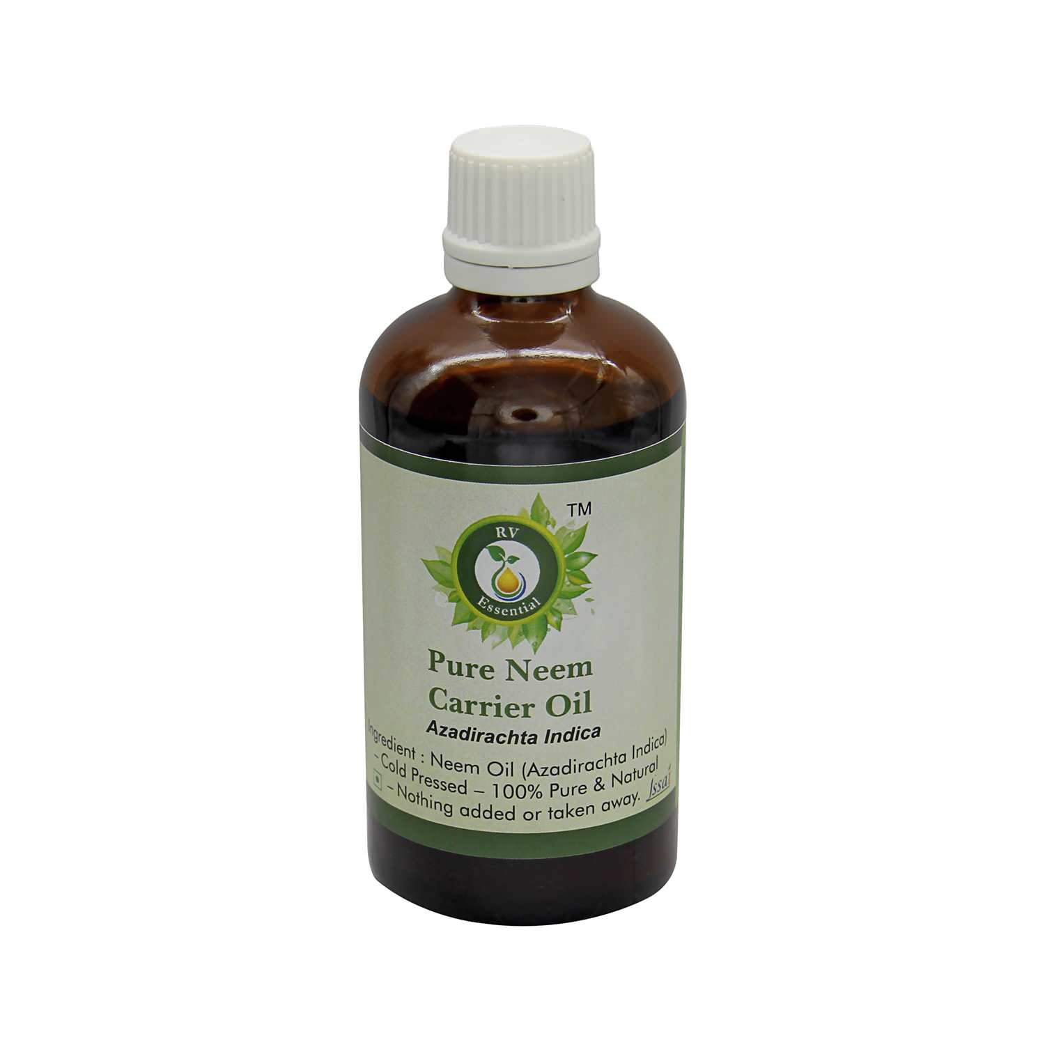 Organic Cold Pressed Neem Oil (Azadirachta Indica) - 100% Pure Natural for Hair Growth, Skin Care & Plant Protection - 50ml (1.69oz) by R V Essential - Perfect for DIY Beauty, Organic Gardening & Natural Remedies