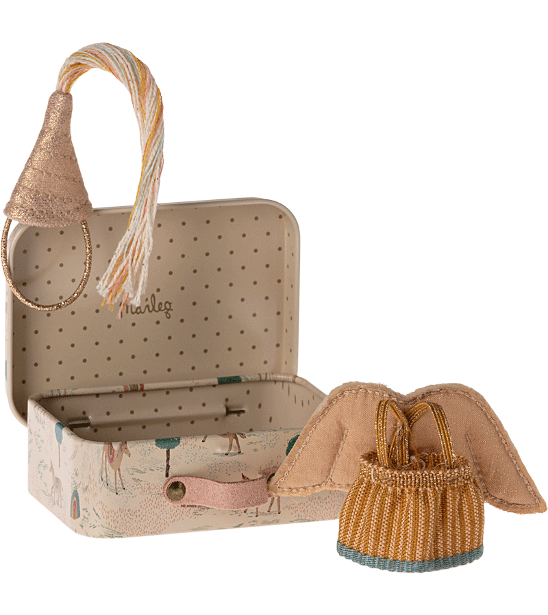 Maileg Fairy Clothes Set in Mini Suitcase - Adorable Doll Outfits for Little Sister Mouse - Perfect for Pretend Play & Collectible Display