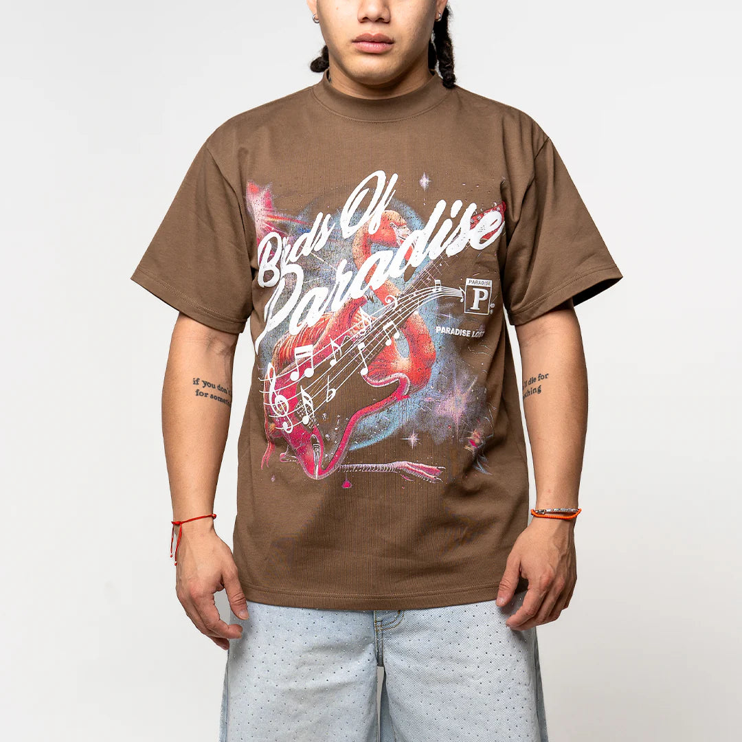 Paradise Lost Lovers Graphic T-Shirt - Soft Cotton Brown Tee for Men & Women | Casual Streetwear, Date Night Outfit