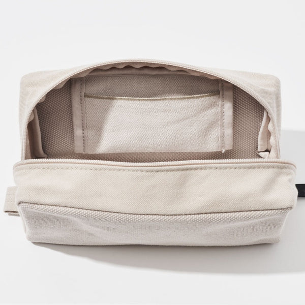Kurashiki Hampu Canvas Pouch M Size - Safflower Red Japanese Style Cotton Bag for Travel, Makeup & Stationery Storage | Durable Eco-Friendly Organizer
