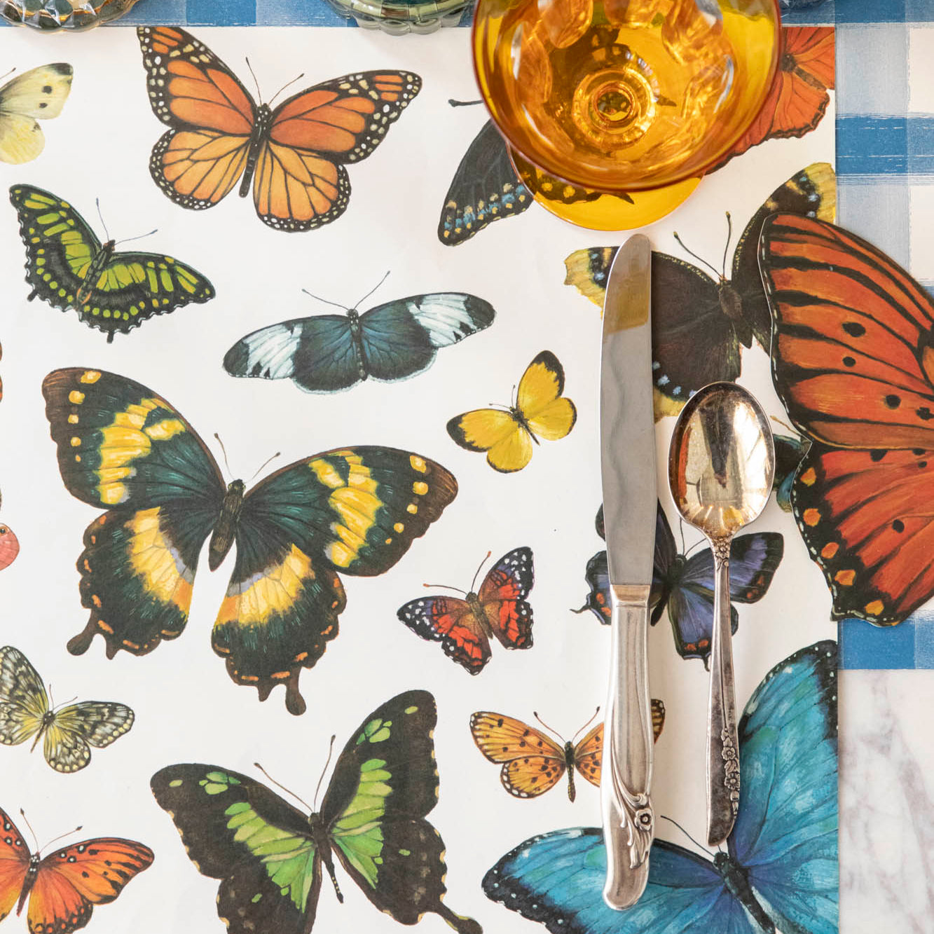 Butterfly Flight Placemat - Non-Slip Waterproof Table Mat for Dining, Kitchen, and Outdoor Picnics - Elegant Butterfly Design Home Decor