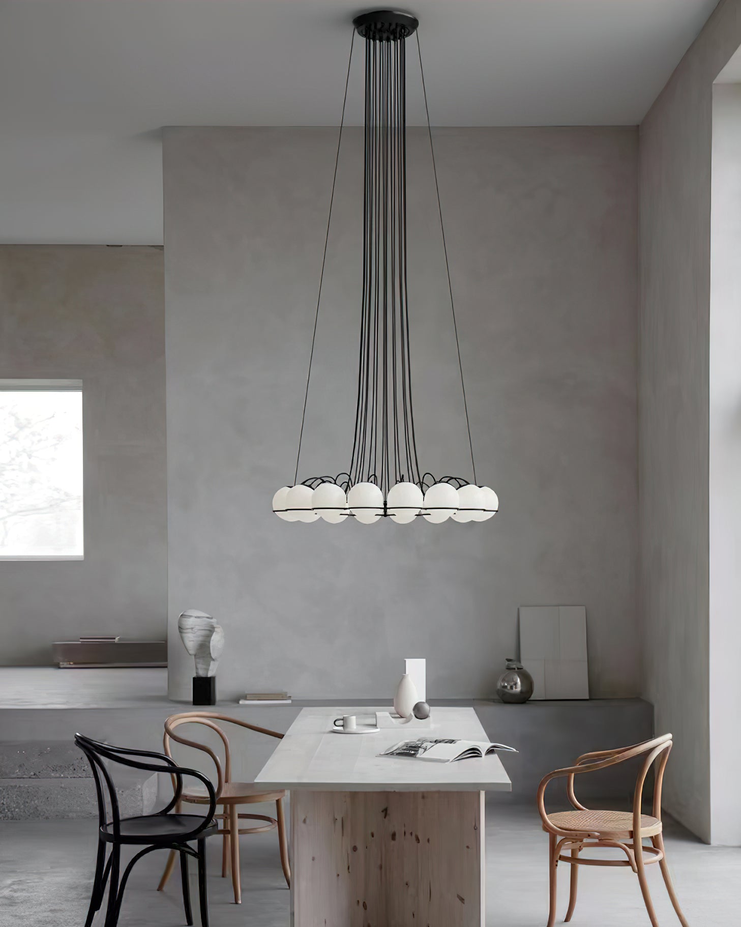 Le Sfere Modern Chandelier - Elegant Crystal Glass Ceiling Light Fixture for Dining Room, Living Room & Bedroom | Perfect for Home Decor & Interior Design