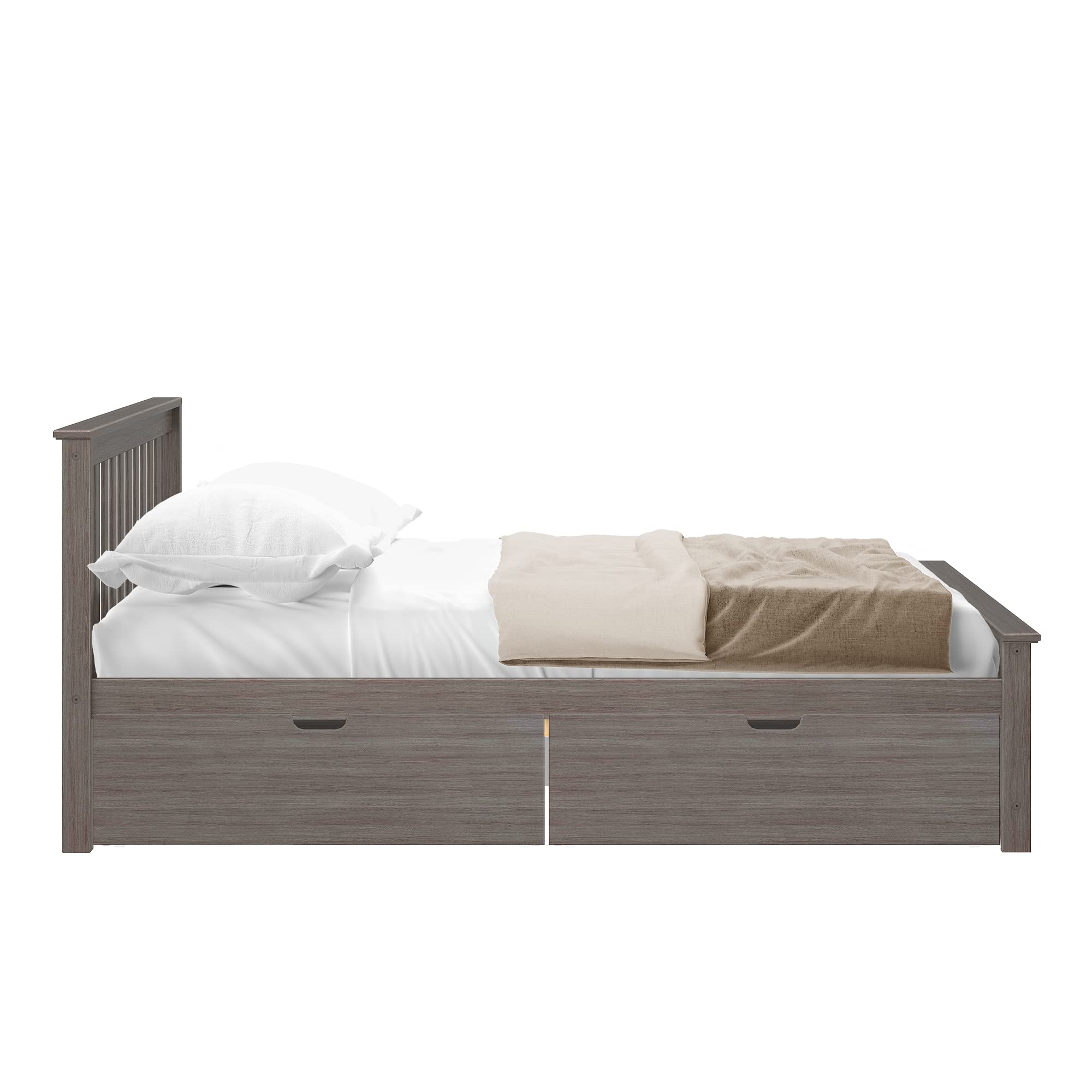 Plank+Beam Queen Size Storage Bed Frame with 4 Drawers, Rustic Clay Finish - Perfect for Small Bedrooms & Guest Rooms with Extra Storage Needs