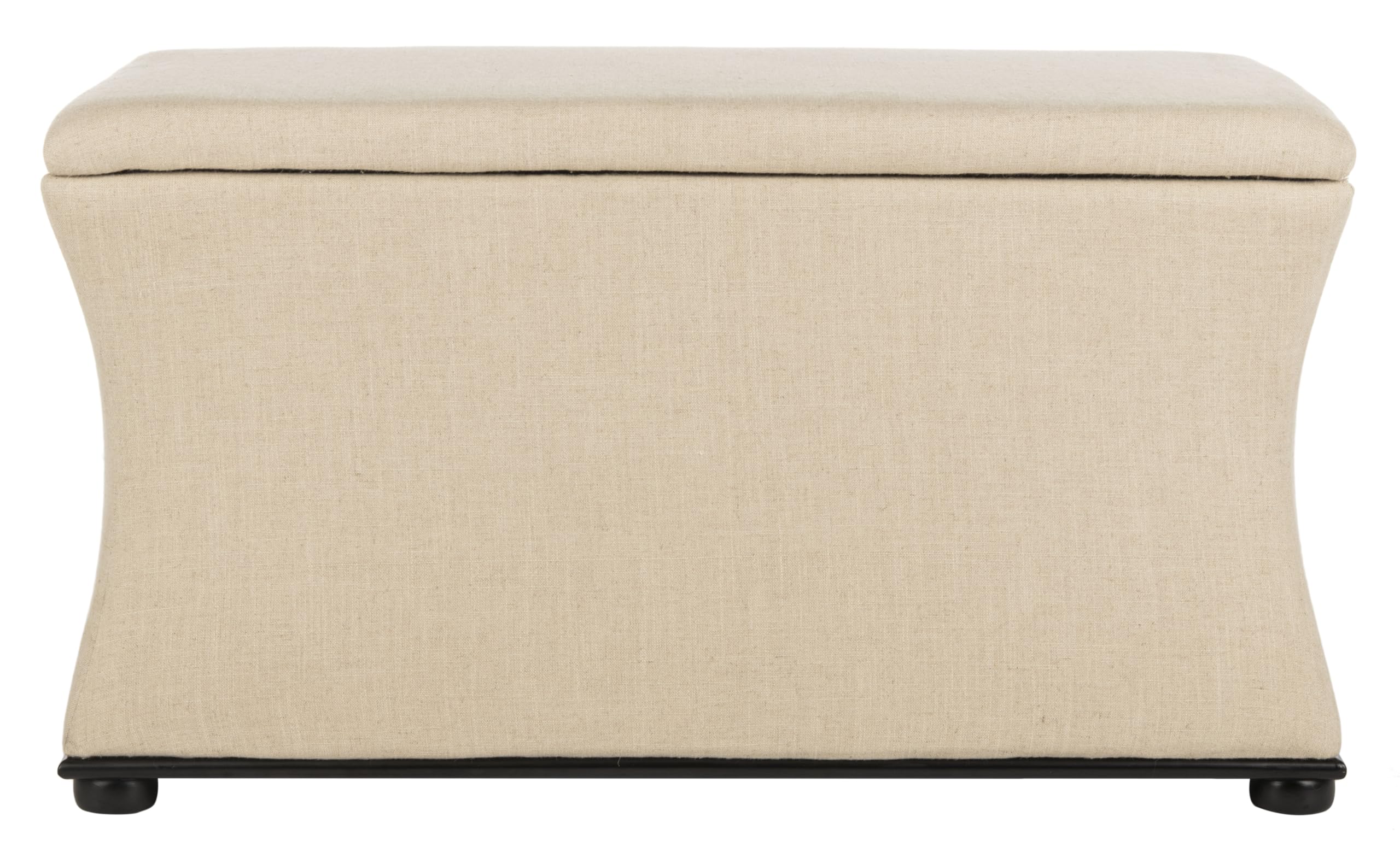 Safevieh Aroura Storage Bench - Upholstered Ottoman with Lift Top, Beige Fabric - Perfect for Entryway, Living Room, or Bedroom Organization