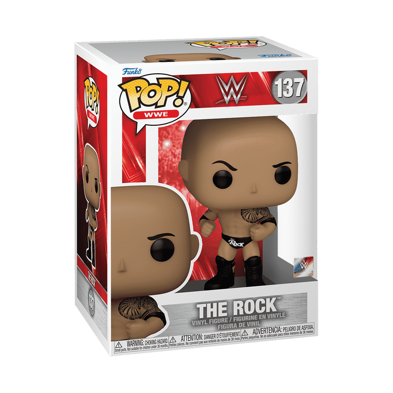 The Rock Funko Pop WWE 137 Vinyl Figure with Protector Case - Perfect for WWE Fans, Collectors & Office Desk Decor