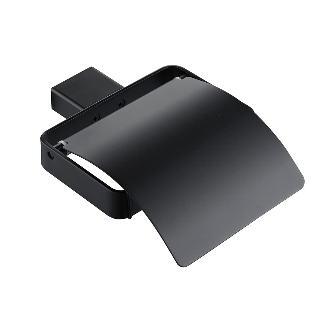 Premium Matte Black Stainless Steel Bathroom Accessories Set - Includes Paper Holder, Toothbrush Holder, Towel Bar & Shelves | Modern Bathroom Organization for Homes, Hotels & Apartments