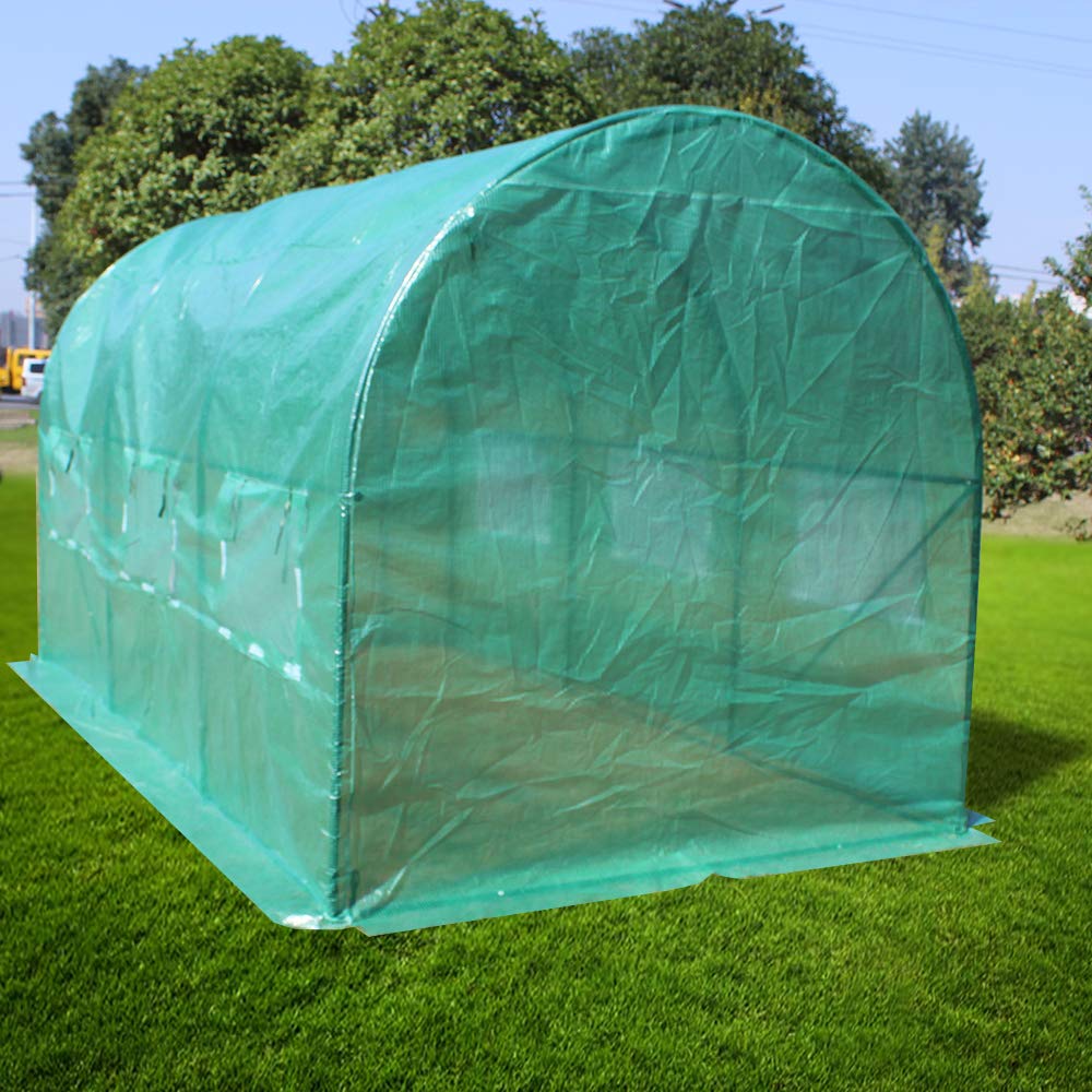 Walk-in Greenhouse Tunnel Tent for Outdoor Gardening - Large Plant Growing Tent with Roll-Up Windows & Zippered Door (3 Sizes: 12'x7'x7') - Perfect for Seed Starting, Plant Protection & Year-Round Gardening