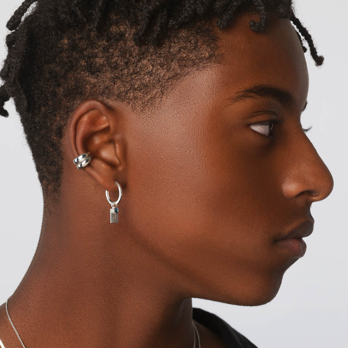 Silver Midi Charm Huggie Earrings for Women - Trendy & Hypoallergenic Hoop Earrings for Everyday Wear, Date Night & Gifts