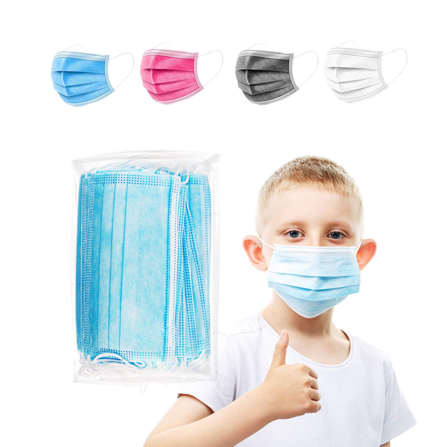 **Kids Face Mask Protection Kit - 10 Pack Assorted Colors (Includes White) | Reusable & Comfortable for School, Travel & Daily Use | Breathable & Adjustable for All-Day Protection**