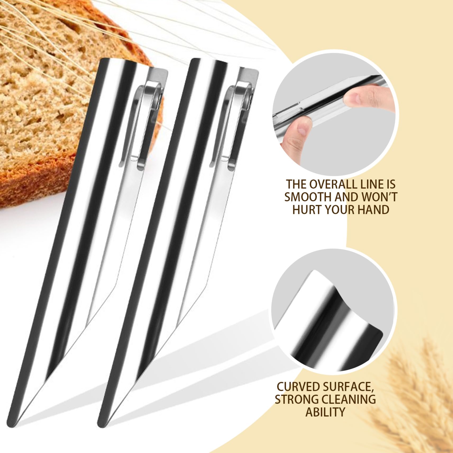 Premium Stainless Steel Cake Knife & Table Crumber Set (2-Piece) - 5.51x3.35x1.06 Inch Polished Crumb Sweeper & Curved Cake Scraper for Professional Kitchens, Bakeries & Wedding Cake Serving