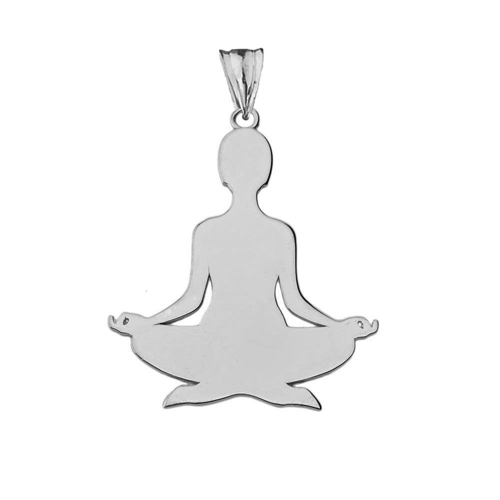 Elegant Sterling Silver Meditating Yogi Charm Pendant Necklace for Women - Perfect for Yoga, Meditation & Spiritual Gifts